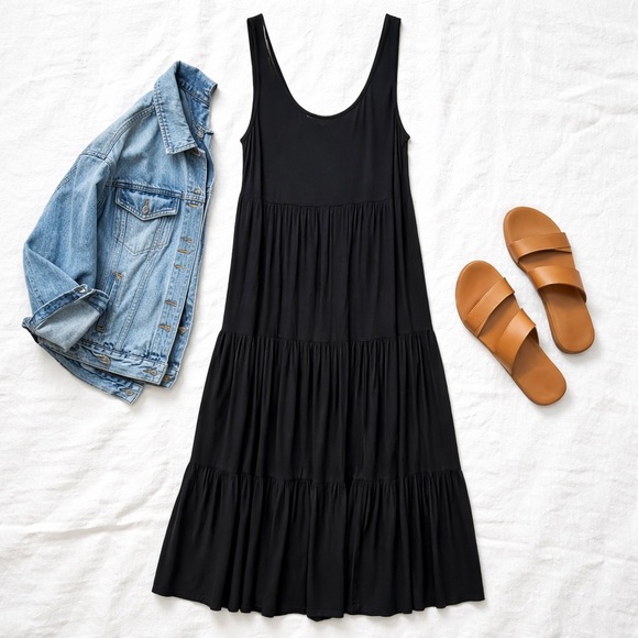 Gentle Fawn Dresses & Skirts - Gentle Fawn Black Tiered Maxi Dress | Size S